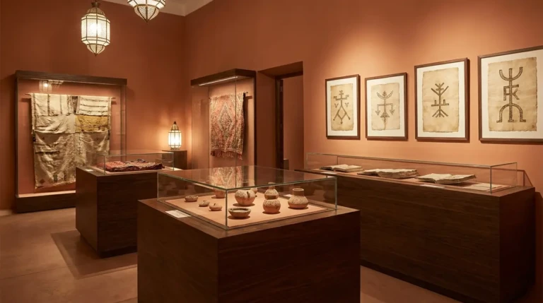 Interprétation éditoriale de l'exposition Nabili : la mémoire des signes à Marrakech